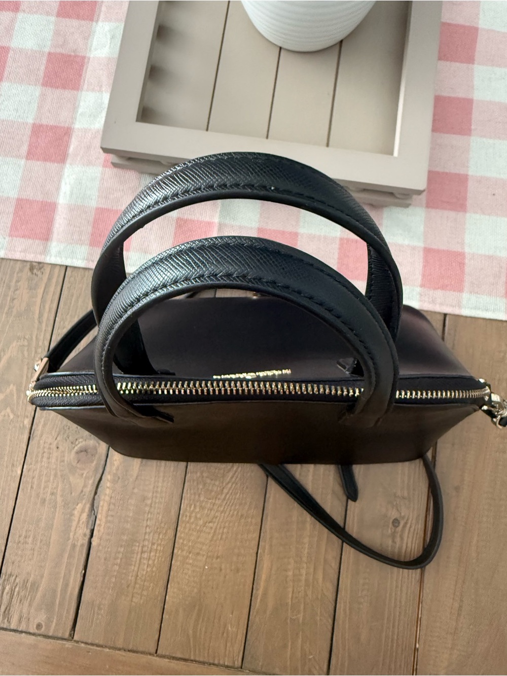 kate spade Black Saffiano Leather small Dome Satchel with Crossbody Strap - Picture 4 of 7